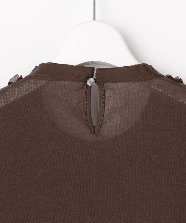 自由区 S シアーフリルジャージー カットソー ダークブラウン