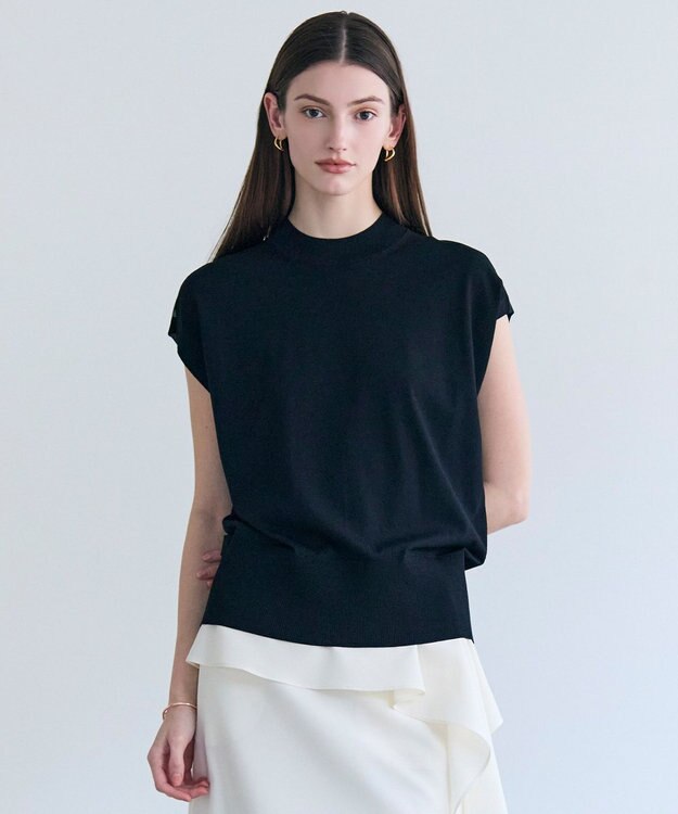 BEIGE， NADIA / シアーコンビ ストレッチニット Black