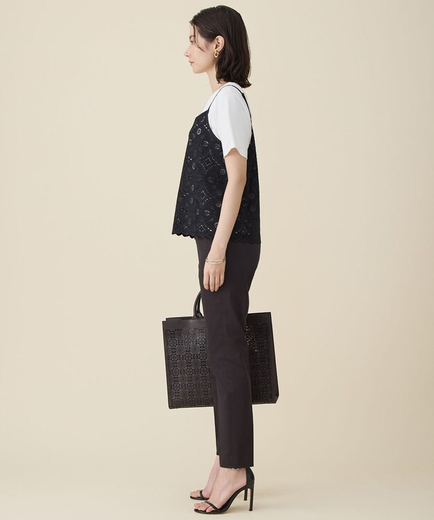 自由区 レースコンビ Tシャツ オフ×ブラック