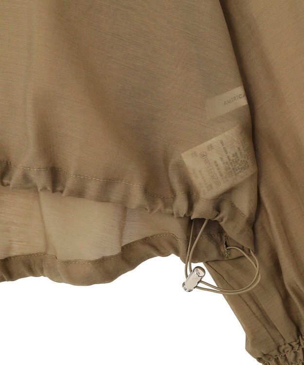 AMERICAN HOLIC 【WEB限定】ノーカラーシアーZIPブルゾン Olive