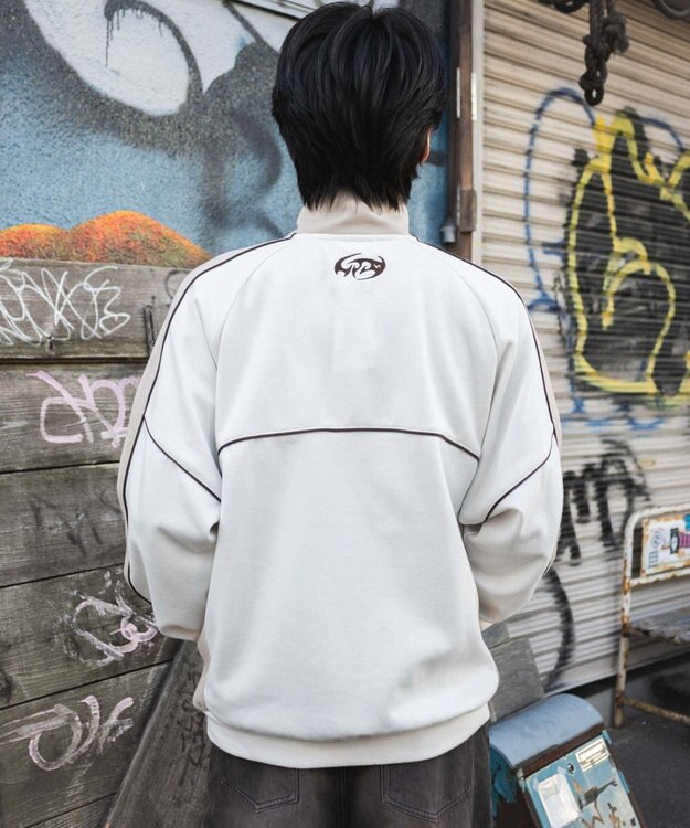 WEGO 【ユニセックス着用ITEM/MLサイズ展開】パイピングトラックジャケット オフホワイト