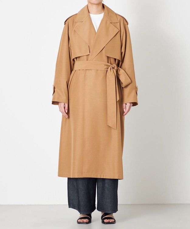 NAVE 【ReNAVE・セットアップ可/撥水加工/防シワ】ポリエステルタッサー コート キャメル系