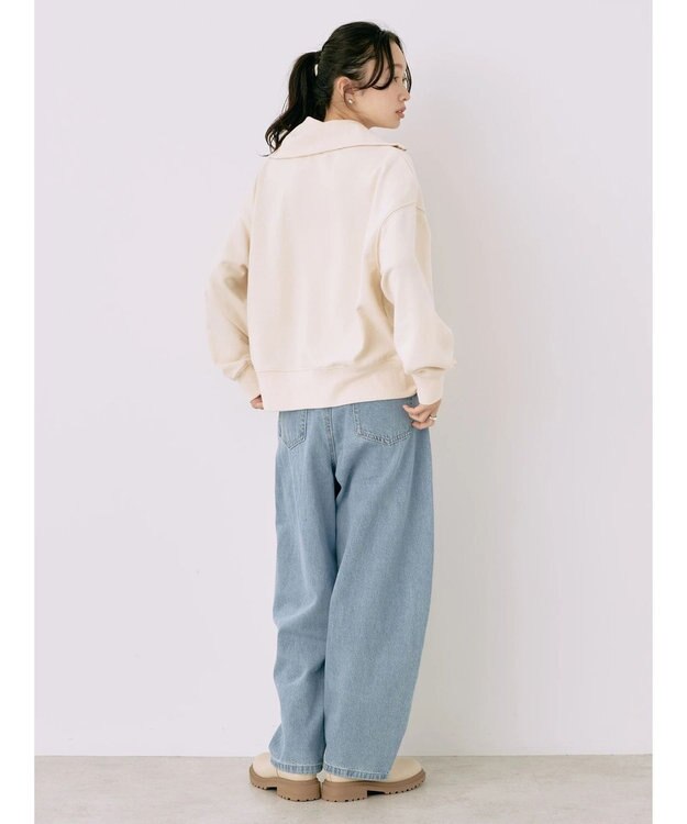 earth music&ecology ハーフＺＩＰスウェット Ivory