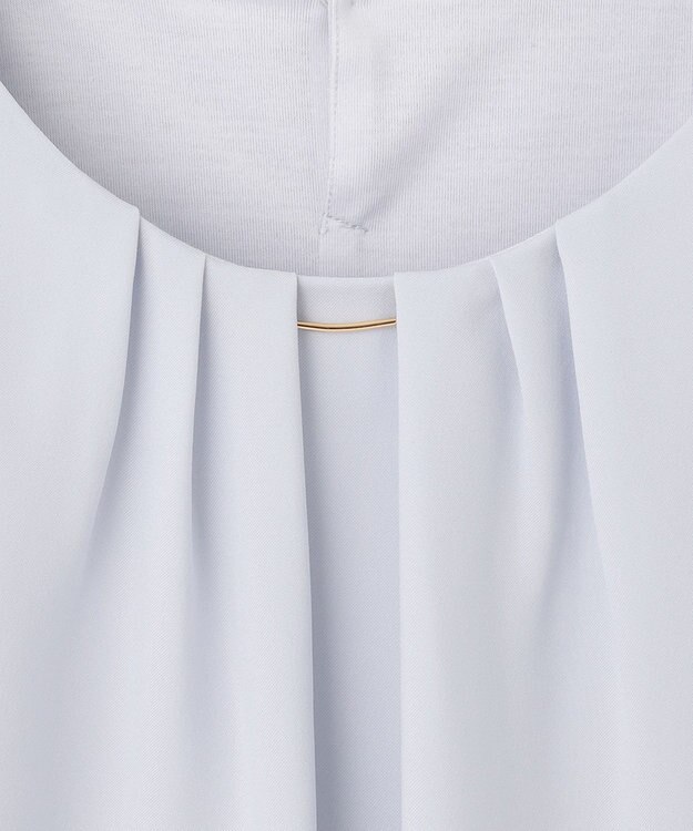 J.PRESS LADIES S ポリエステルツイル タックネック カットソー サックスブルー系