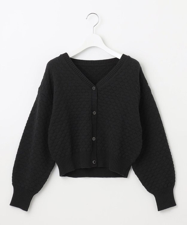 Feroux 【洗える】ポコポコ カーディガン ブラック系