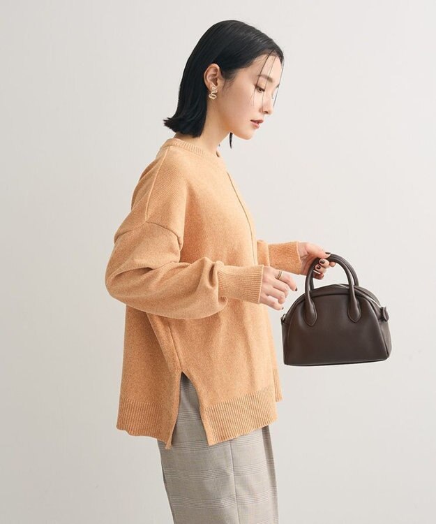 Green Parks ベロアモールリラックスサイズニットプルオーバー Orange