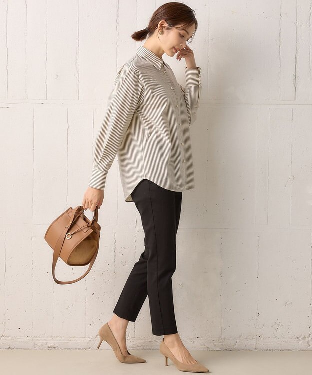 組曲 【WEB限定】ストレッチテーパード パンツ ブラック系