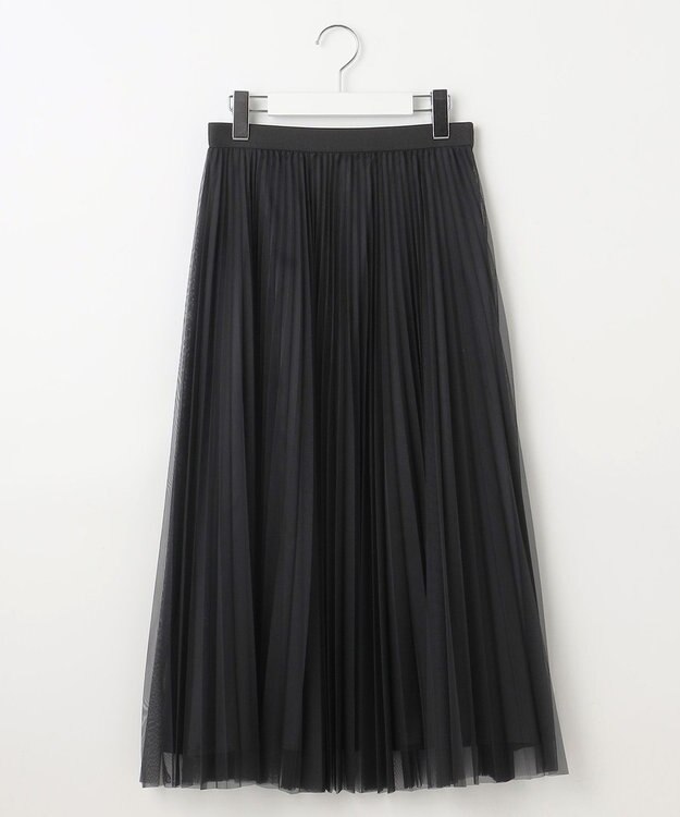 J.PRESS LADIES L 【WEB限定カラーあり・洗える】ハイゲージチュール プリーツ スカート ブラック系