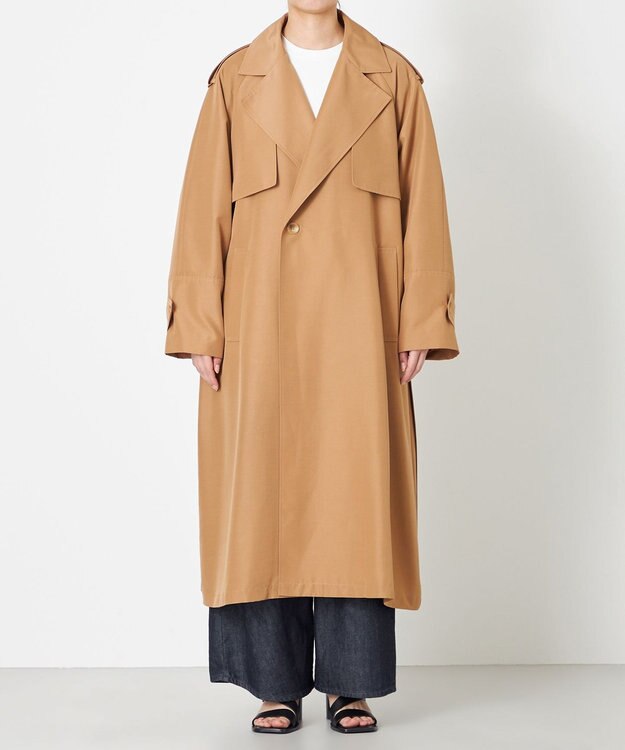 NAVE 【ReNAVE・セットアップ可/撥水加工/防シワ】ポリエステルタッサー コート キャメル系