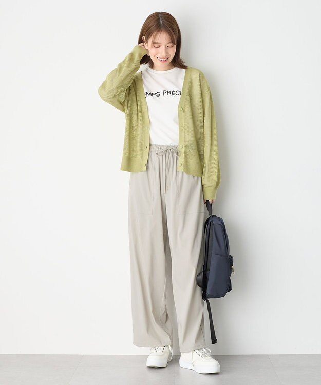 ANY メッシュカーディガン アップルグリーン