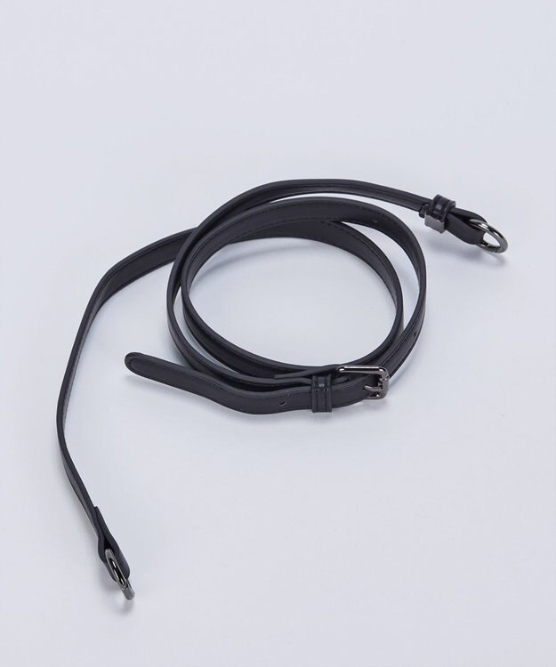 Tiaclasse 【2点セット】編み込み風ショルダーバッグ＋ショルダーポーチ付き ブラック