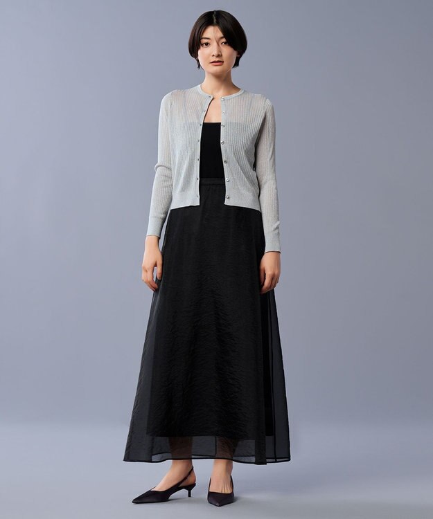 uncrave 【手洗い可】リンクルオーガンジー フレアスカート（uncrave STANDARD） ブラック