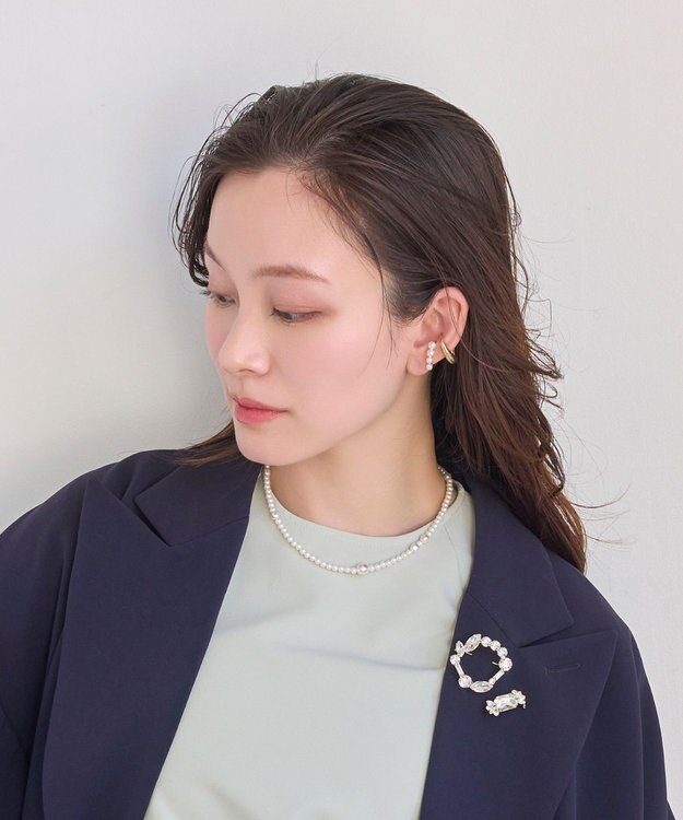 Phoebe 〈シリーズ累計販売10000点突破！〉≪雑誌掲載商品≫ドレッシングパールイヤーカフ　ゴールド ゴールド