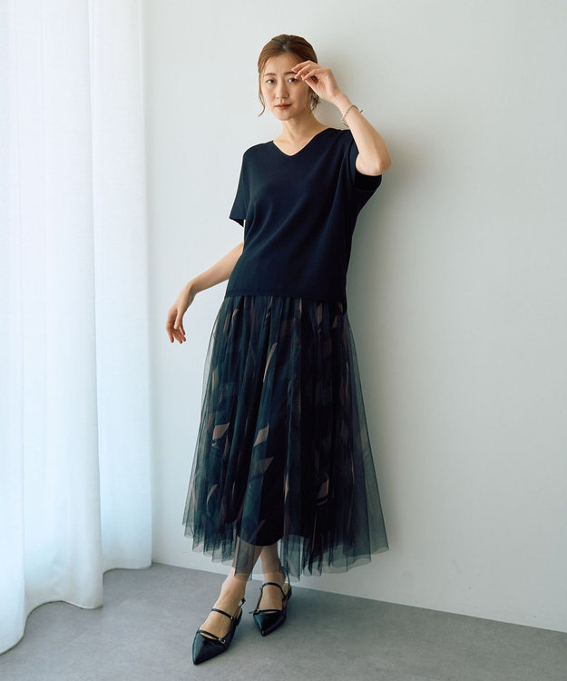 YECCA VECCA プリントチュールスカート Multi