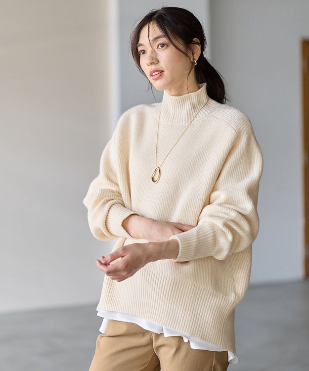 ANY 【LEE掲載】ハイネックウィンターニット エクリュ