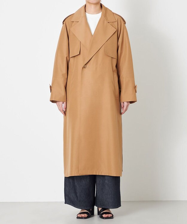 NAVE 【ReNAVE・セットアップ可/撥水加工/防シワ】ポリエステルタッサー コート キャメル系