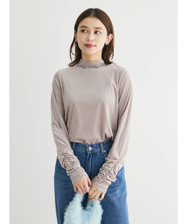 Green Parks ・ＳＵＧＡＲ　ＳＰＯＯＮ　シアーベロアハイネック Gray