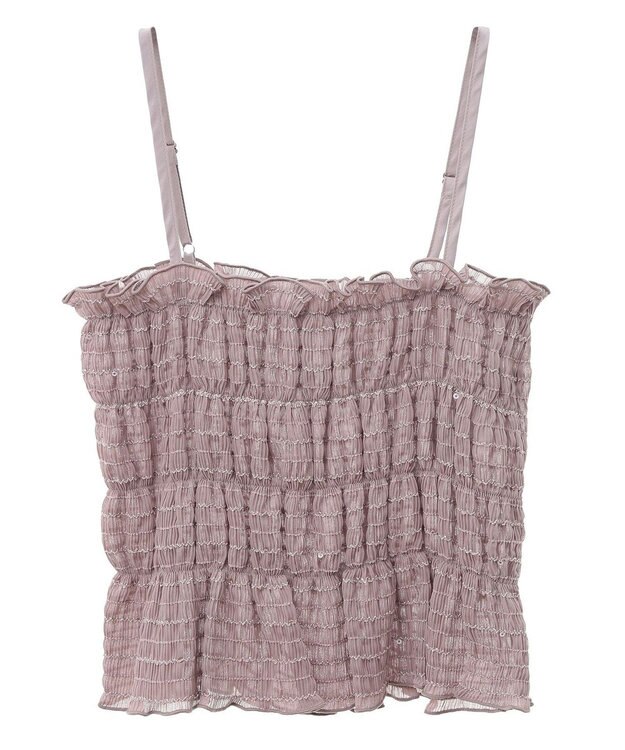 earth music&ecology スパンコールシャーリングビスチェ Mocha