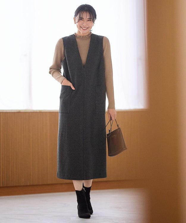 ANY 【洗濯機可】ウォームニットフリルプルオーバー キャメル