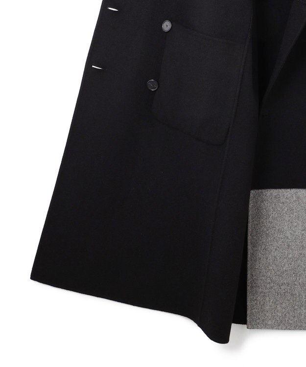 JOSEPH ダブルフェイスカラーブロック　ダブルブレステッドコート Black/grey