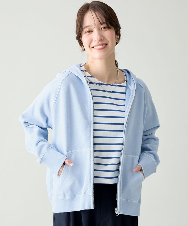 ANY ピグメントパーカー ライトブルー