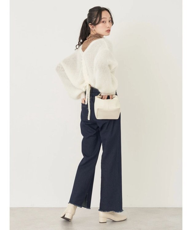 earth music&ecology ジャガードシャーリングシアートップス Mocha