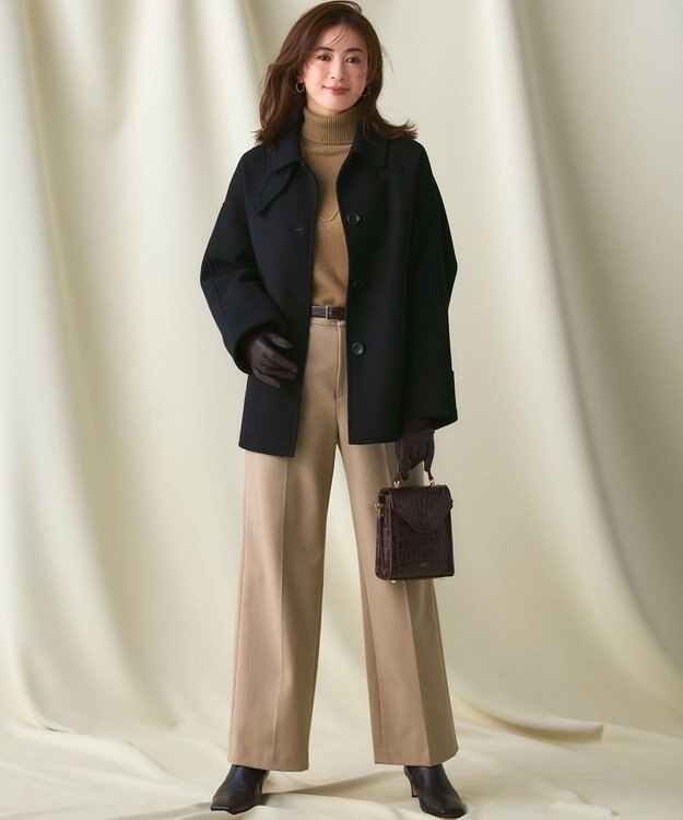 23区 L 【VERY掲載】MANTECOPure リバー ステンカラーコート ブラック系