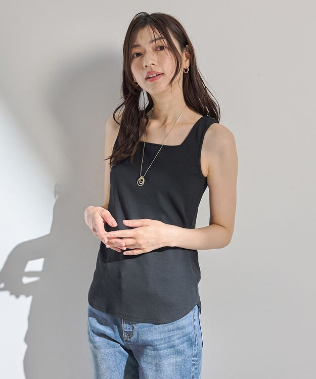 ANY L テレコタンクトップ ブラック