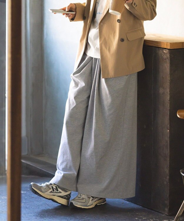 CRAFT STANDARD BOUTIQUE フロントタックドレープワイドパンツ Gray Mixture