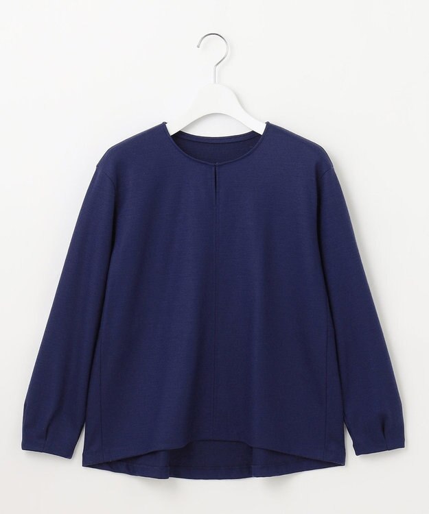 J.PRESS LADIES S ウールスムース ペプラム カットソー ブルー系