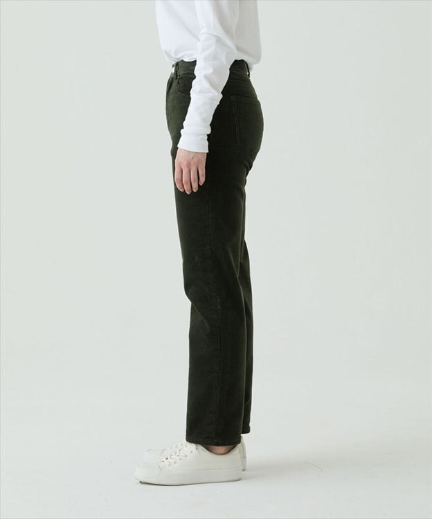 caqu レギュラーストレート 裏起毛コーデュロイパンツ olive