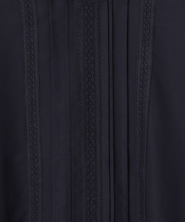 組曲 L 【洗える】シフォンツイルレース ブラウス ネイビー系