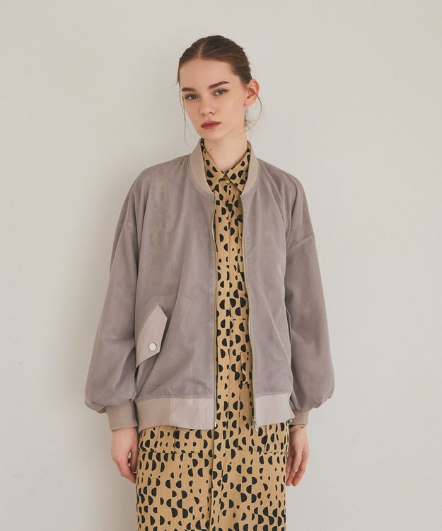 GRACE CONTINENTAL メッシュレイヤードブルゾン カーキ