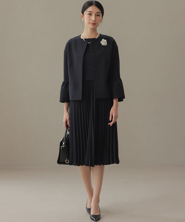 組曲 S 【KUMIKYOKU NAVY】コンフォータブルドレープ フレアスリーブジャケット ネイビー系