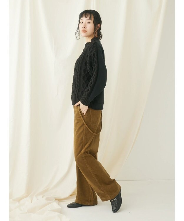 CRAFT STANDARD BOUTIQUE ケーブルニットドッキングスウェット Black