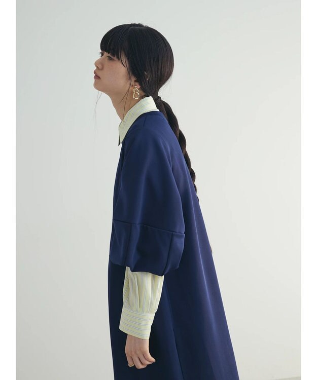 Green Parks armonia. 袖ボリュームポンチワンピース Navy