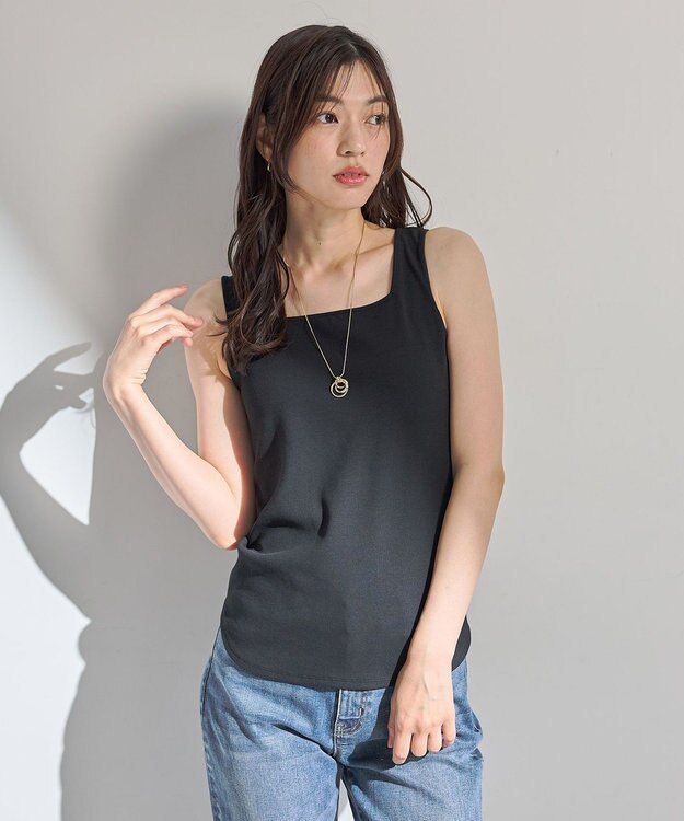 ANY L テレコタンクトップ ブラック