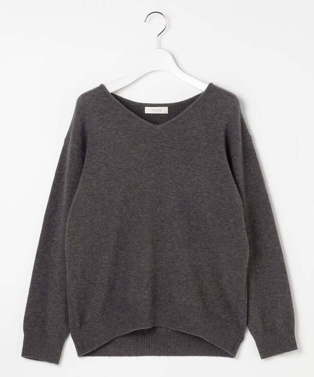 Feroux Vネックニットプルオーバー グレー系