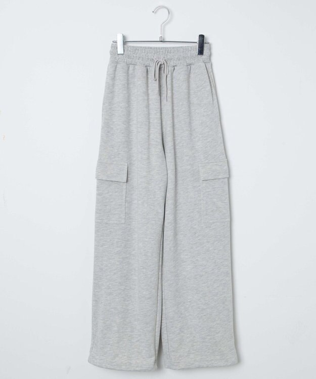 WEGO 【ウエストゴム】スウェットカーゴパンツ 杢グレー