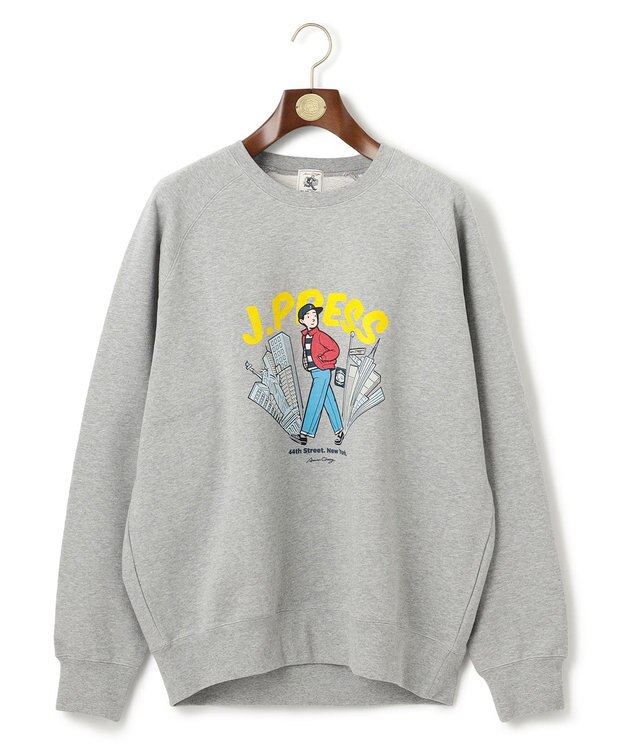 J.PRESS MEN 【AaronChang】【UNISEX】プリント スウエットシャツ ライトグレー系
