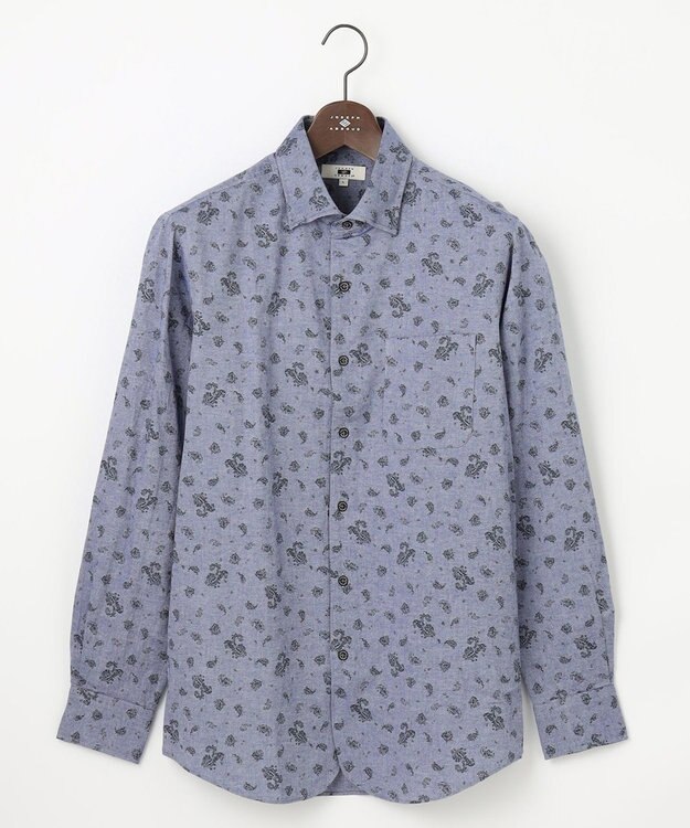 JOSEPH ABBOUD 【柔らか】シャンブレーツイルピーチ シャツ サックスブルー系6