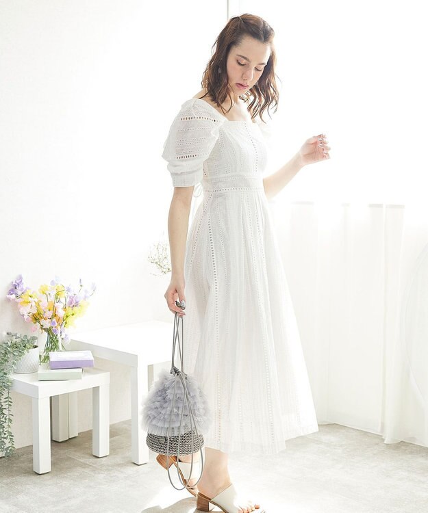 style code 【MERCURYDUO/マーキュリーデュオ】チュールフリル 雑材バケツ型ショルダーバッグ グレー