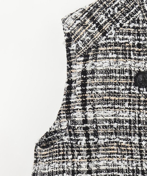 GRACE CONTINENTAL フリンジミニベスト ブラック