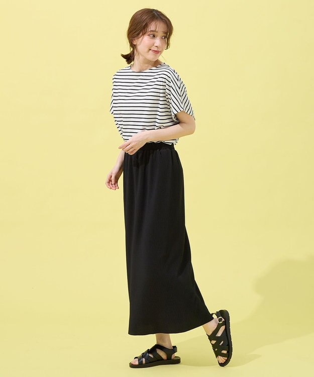 ANY 【洗濯機可/UVケア/接触冷感】フレンチスリーブロゴ・カラーTシャツ オフボーダー