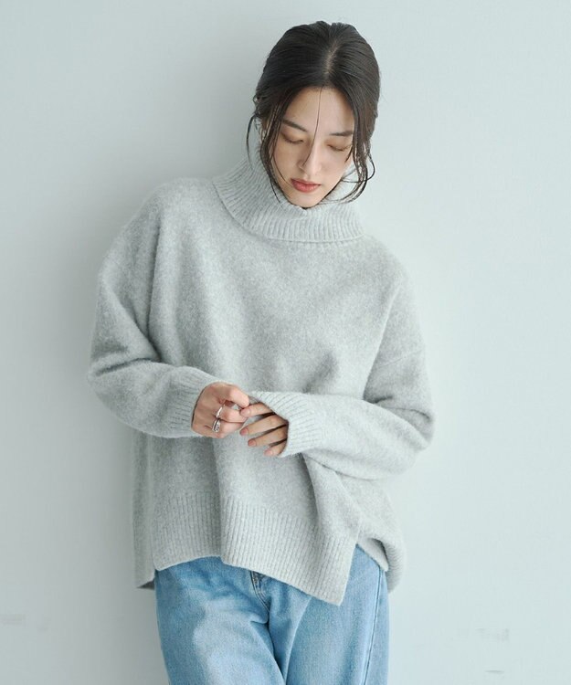 YECCA VECCA スリットタートルネックニット Light Gray