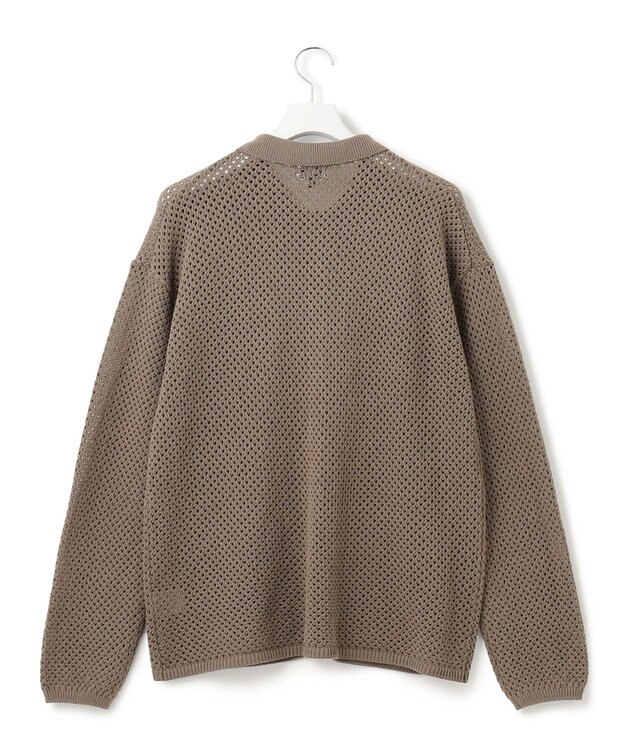 J.PRESS YORK STREET 【UNISEX】テープヤーンメッシュ カーディガン ライトグレー系