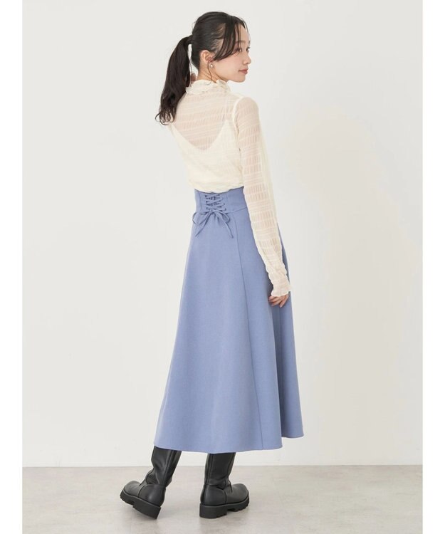 earth music&ecology バックレースアップスカート Blue