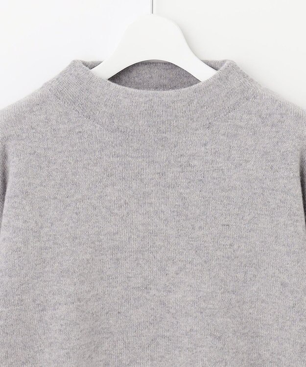 自由区 【洗える】ウールカシミヤブレンド オフネックプルオーバーニット ライトグレー系