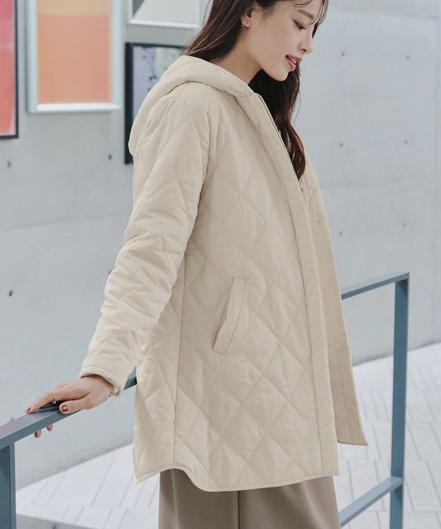 Tiaclasse 【安田美沙子さん着用・新色追加】中綿キルティングコート アイボリー