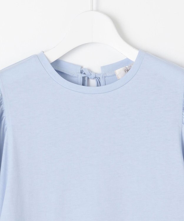 Feroux 【UVケア】バックリボンボリュームスリーブ Tシャツ スカイブルー系